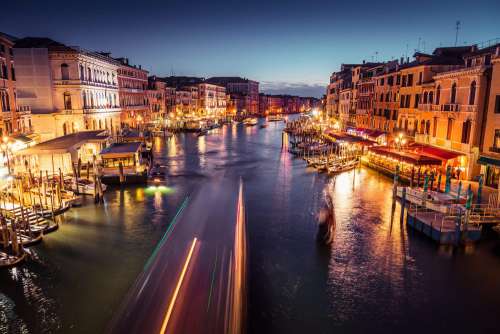 Venice Canal Grande at Night Free Photo