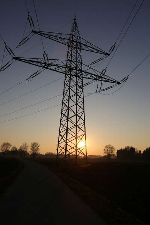 Current Masts Sky Evening Energy Mast Landscape