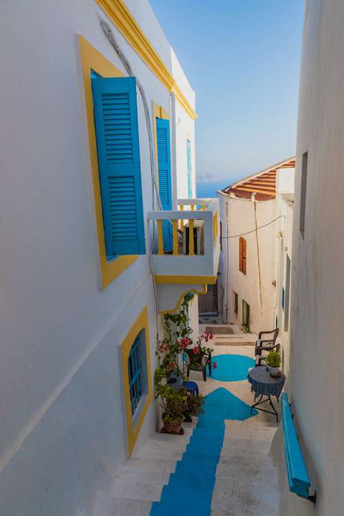 Greece Nisyros Travel Balcony Window Rose Street