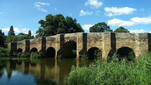 Bridge River Midday Historic Architecture Water
