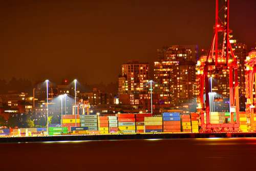 Ship Port Transportation Maritime Seaport Night