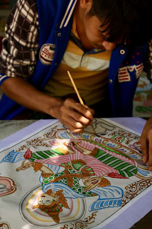 Asia Burma Myanmar Bagan Art Artist Artistic