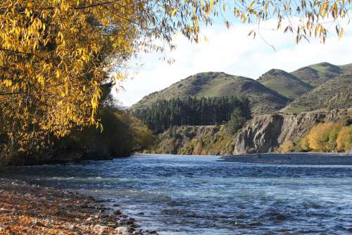 Autumn River Nature Yellow Creation Mountains