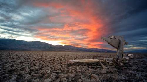 Death Valley Sunset Aircraft Crash Landscape
