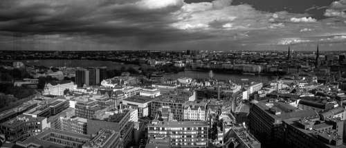 Hamburg Panorama Elbe Travel Architecture City