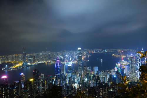 Hong Kong Night The Night Sky Atmosphere Night View