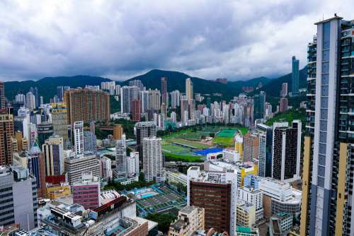 Hongkong Skyline Cityscape Architecture City Asia