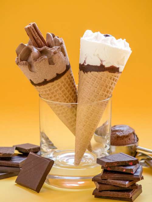 Ice Ice Cream Horns Chocolate Sweet Delicious