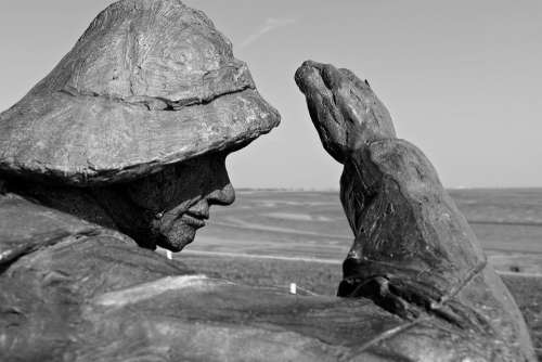 Image Ameland Zuidwester Sculpture Wadden Sea Sea