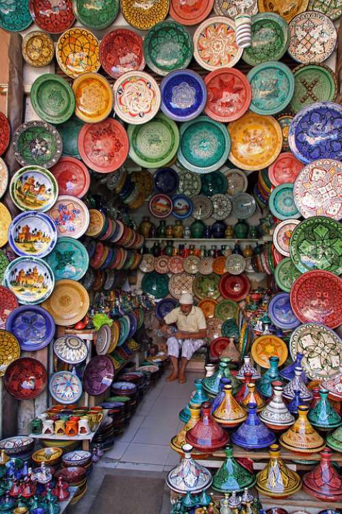Marrakech Morocco Market Travel Colorful Handmade