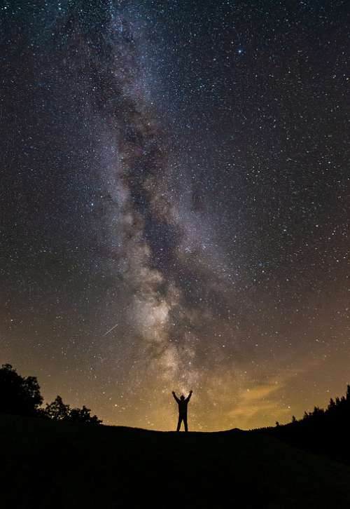 Milky Way Human Starry Sky Star Night Sky Galaxy