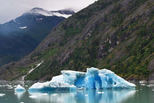 Mountain Glacier Ice Cold Alaska Ocean Iceberg