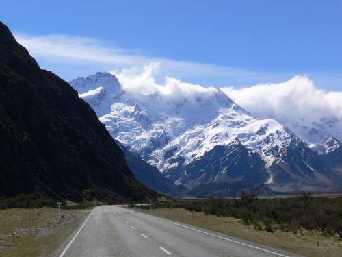 New Zealand Mountain Mount Cook Reach South Island