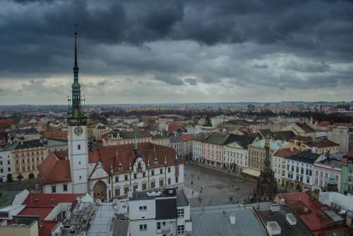 Olomouc Old City Walk Center Sky Pavement