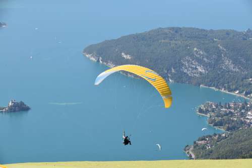Paragliding Paraglider Lake Annecy Haute Savoie
