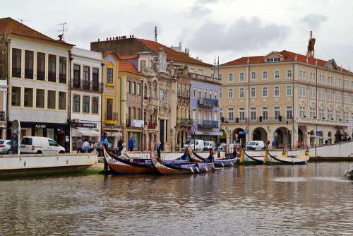 Portugal Aveiro Boats Channel Water River