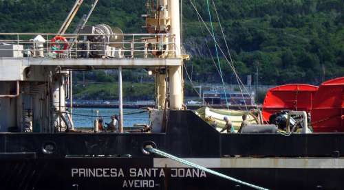 Ship Vessel Docked Workmen Sailors Harbour
