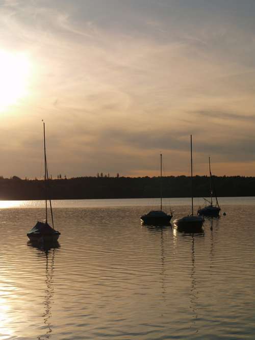 Ships Lake Sunset Romance