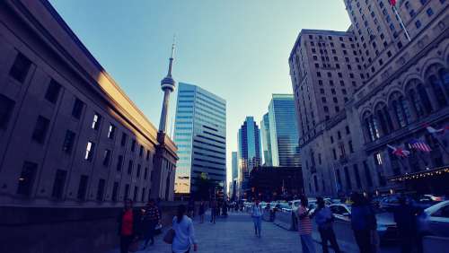 Toronto Business District Day Sky Cn Tower Urban