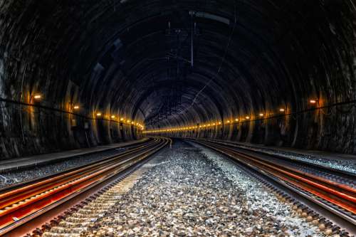 Tunnel Train Ice Rail Traffic Underground