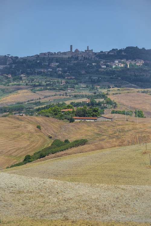 Tuscany Landscape Volterra Italy Nature Summer