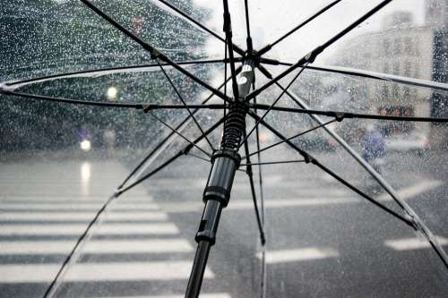 Umbrella Rain Cold Wet Weather Urban Raindrop
