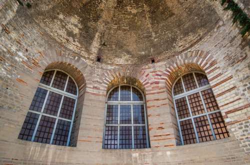Windows Arles Roman Bath Wall Brick Stone