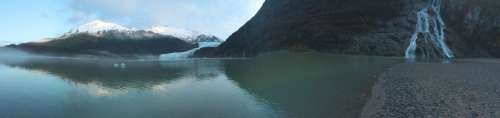 glacier panorama body of water nature fjord