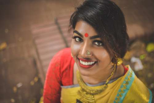 beautiful smile woman closeup portrait