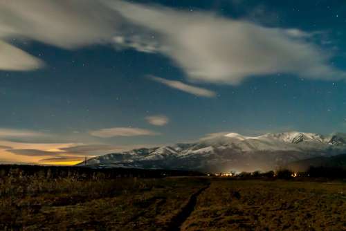 night stars cloud sky nature