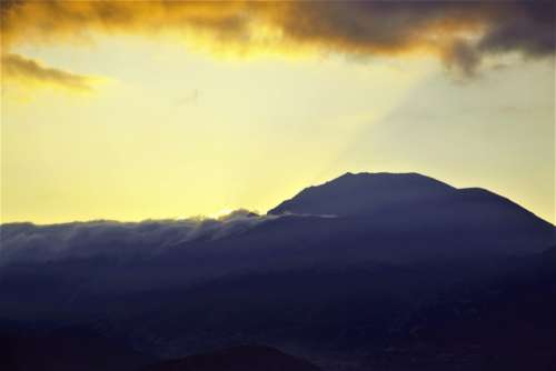 morning dawn mountain clouds sunrise