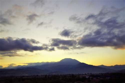 morning dawn mountain clouds sunrise