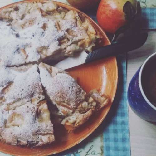 Apple pie and cup of coffee