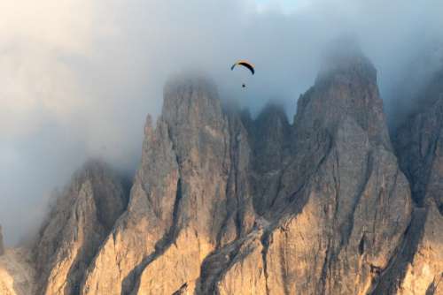 Paragliding in the Dolomites, Italy