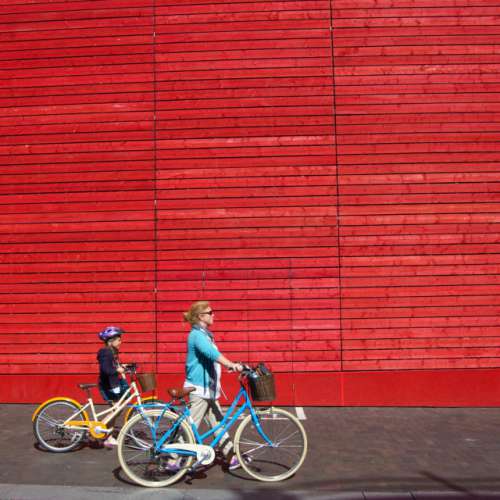 No biking at the red wall