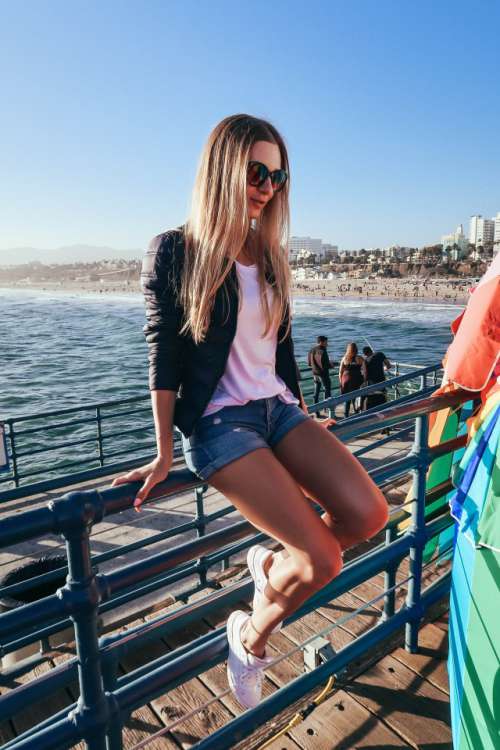 Girl at the Santa Monica pier