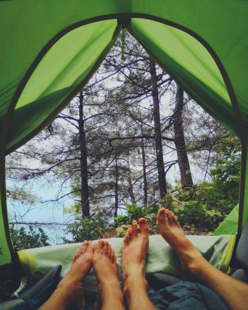 beautiful sea view from a tent
