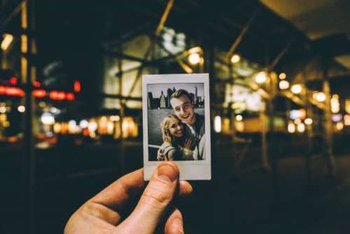 Photograph of a Polaroid in the city