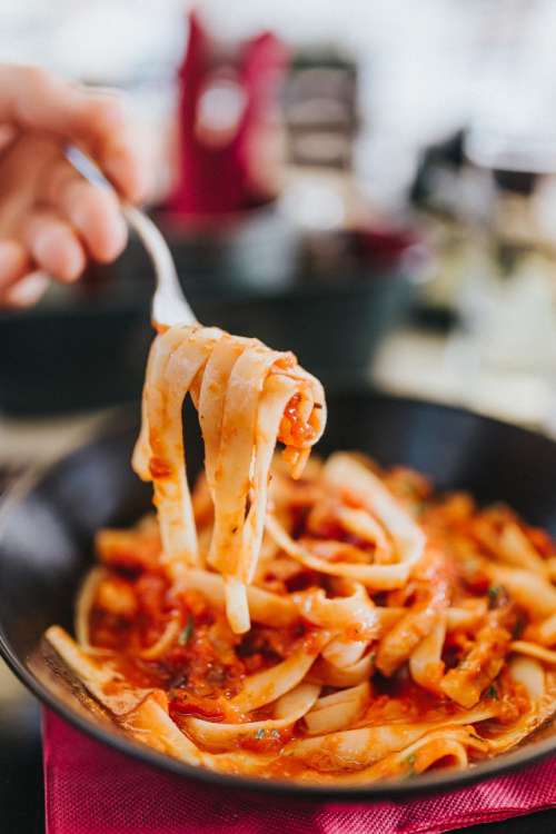 Italian pasta with tomato sauce