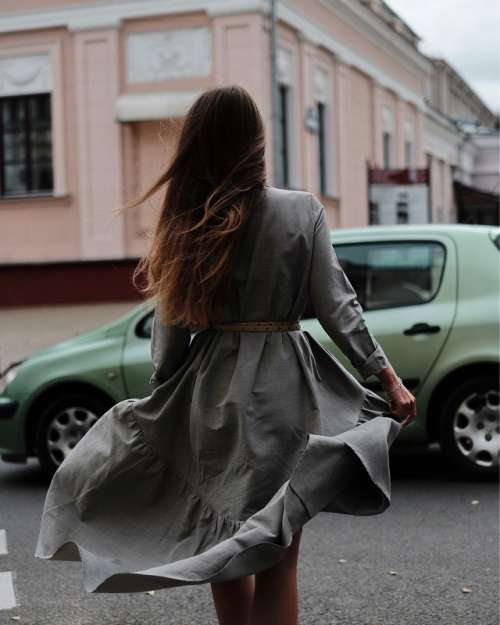 Woman walking on the street 