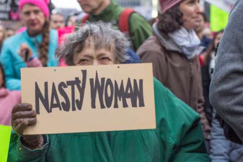 Protestor at Women's March on New York City 