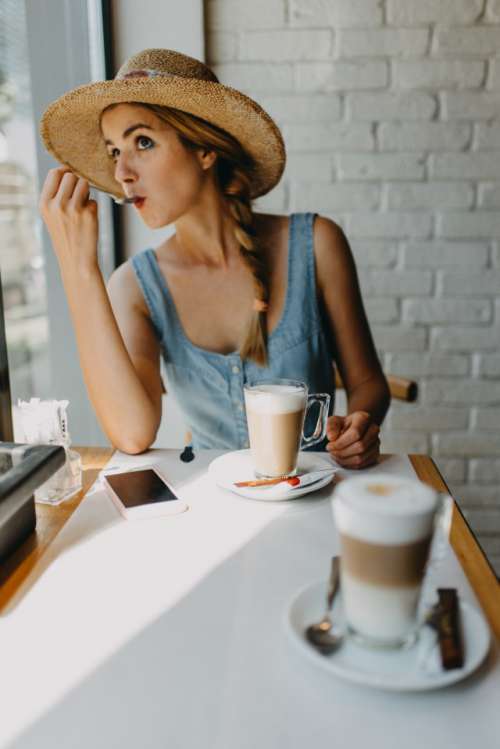 girl having coffee