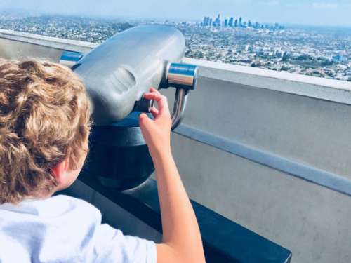 I spy the city of Angeles thru these super size binoculars 
