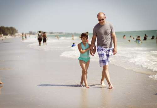 Walking on the beach