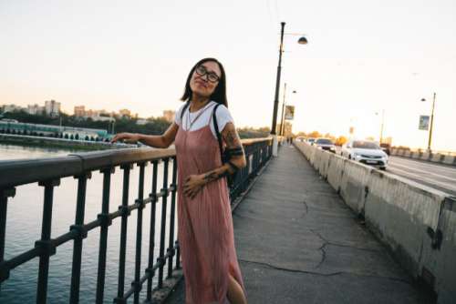 girl on a bridge