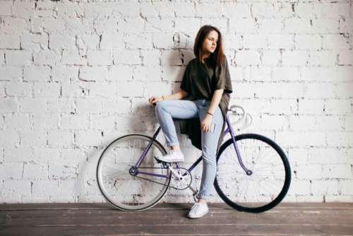 The girl on a bicycle