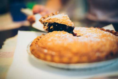 Organic blueberry pie