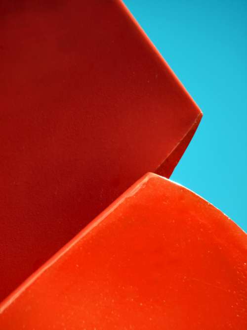 bold abstract shapes color red