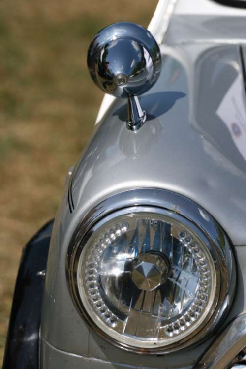 vintage car headlight close up automobile