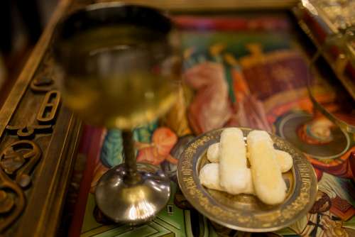 Wine and Biscuits from the Religious Ceremony